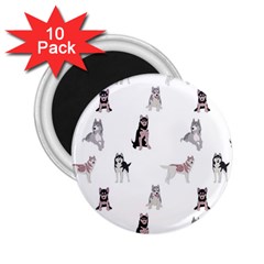 Husky Dogs With Sparkles 2 25  Magnets (10 Pack)  by SychEva