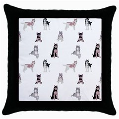 Husky Dogs With Sparkles Throw Pillow Case (black) by SychEva