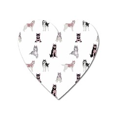 Husky Dogs With Sparkles Heart Magnet by SychEva