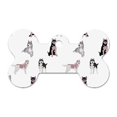 Husky Dogs With Sparkles Dog Tag Bone (one Side) by SychEva