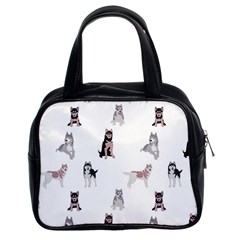 Husky Dogs With Sparkles Classic Handbag (two Sides) by SychEva