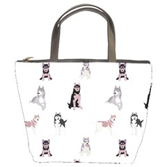 Husky Dogs With Sparkles Bucket Bag by SychEva