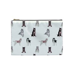 Husky Dogs With Sparkles Cosmetic Bag (medium) by SychEva