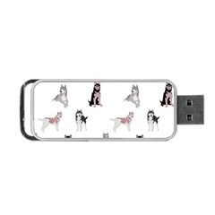 Husky Dogs With Sparkles Portable Usb Flash (two Sides) by SychEva