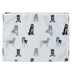 Husky Dogs With Sparkles Cosmetic Bag (xxl) by SychEva