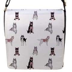 Husky Dogs With Sparkles Flap Closure Messenger Bag (s) by SychEva