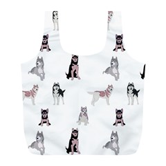 Husky Dogs With Sparkles Full Print Recycle Bag (l) by SychEva