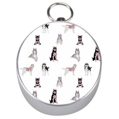 Husky Dogs With Sparkles Silver Compasses by SychEva