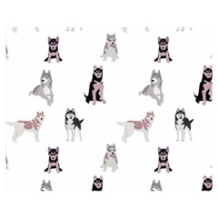 Husky Dogs With Sparkles Double Sided Flano Blanket (medium)  by SychEva