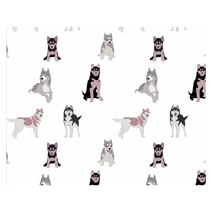 Husky Dogs With Sparkles Double Sided Flano Blanket (Medium) 