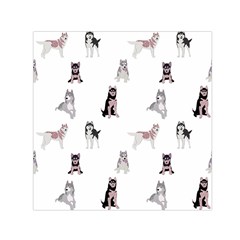 Husky Dogs With Sparkles Small Satin Scarf (square) by SychEva