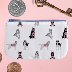 Husky Dogs With Sparkles Large Coin Purse by SychEva