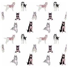 Husky Dogs With Sparkles Wooden Puzzle Square by SychEva