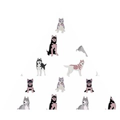 Husky Dogs With Sparkles Wooden Puzzle Triangle by SychEva