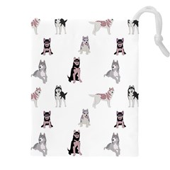 Husky Dogs With Sparkles Drawstring Pouch (4xl) by SychEva