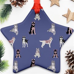 Husky Dogs With Sparkles Ornament (star) by SychEva