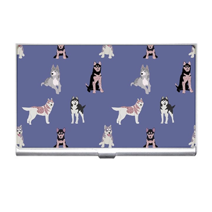 Husky Dogs With Sparkles Business Card Holder