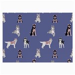 Husky Dogs With Sparkles Large Glasses Cloth Front