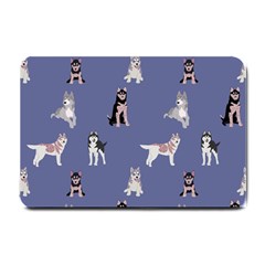 Husky Dogs With Sparkles Small Doormat  by SychEva