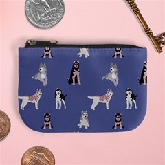 Husky Dogs With Sparkles Mini Coin Purse by SychEva