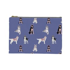 Husky Dogs With Sparkles Cosmetic Bag (large)