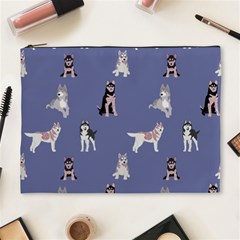 Husky Dogs With Sparkles Cosmetic Bag (xl) by SychEva