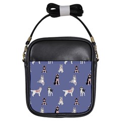 Husky Dogs With Sparkles Girls Sling Bag by SychEva