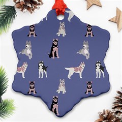 Husky Dogs With Sparkles Ornament (snowflake) by SychEva