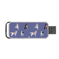 Husky Dogs With Sparkles Portable Usb Flash (two Sides) by SychEva