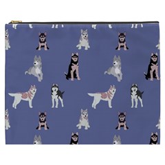 Husky Dogs With Sparkles Cosmetic Bag (xxxl) by SychEva