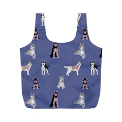 Husky Dogs With Sparkles Full Print Recycle Bag (m) by SychEva