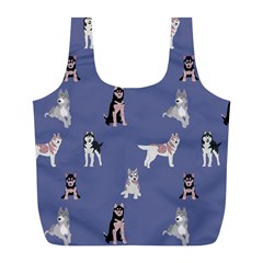 Husky Dogs With Sparkles Full Print Recycle Bag (l) by SychEva