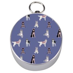 Husky Dogs With Sparkles Silver Compasses by SychEva