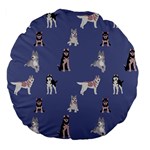 Husky Dogs With Sparkles Large 18  Premium Flano Round Cushions Front