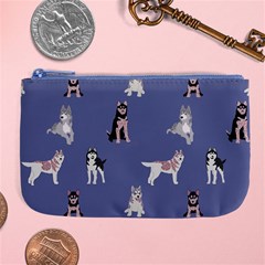 Husky Dogs With Sparkles Large Coin Purse by SychEva