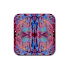 Burgundy Repeats Rubber Coaster (square) by kaleidomarblingart