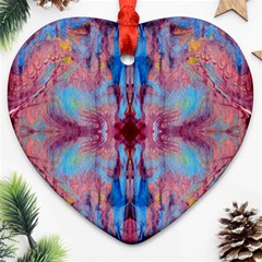 Burgundy Repeats Heart Ornament (two Sides) by kaleidomarblingart