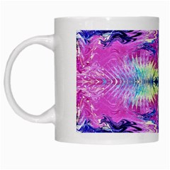 Waves Repeats V White Mugs by kaleidomarblingart