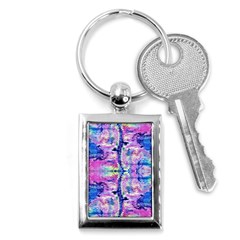 Waves Repeats V Key Chain (rectangle) by kaleidomarblingart