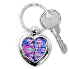 Waves Repeats V Key Chain (heart) by kaleidomarblingart