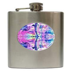 Waves Repeats V Hip Flask (6 Oz) by kaleidomarblingart