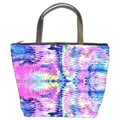 Waves Repeats V Bucket Bag by kaleidomarblingart