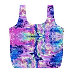 Waves Repeats V Full Print Recycle Bag (l) by kaleidomarblingart