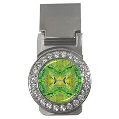 Green Repeats Money Clips (cz)  by kaleidomarblingart