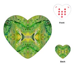 Green Repeats Playing Cards Single Design (heart) by kaleidomarblingart