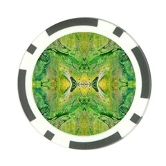 Green Repeats Poker Chip Card Guard by kaleidomarblingart