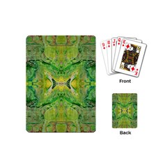 Green Repeats Playing Cards Single Design (mini) by kaleidomarblingart