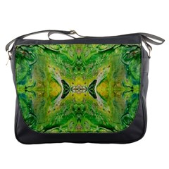 Green Repeats Messenger Bag by kaleidomarblingart