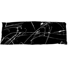 Abstract White Paint Streaks On Black Body Pillow Case Dakimakura (two Sides) by VernenInk