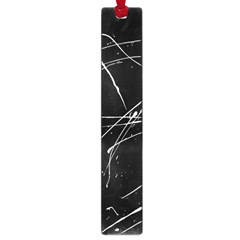 Abstract White Paint Streaks On Black Large Book Marks by VernenInk